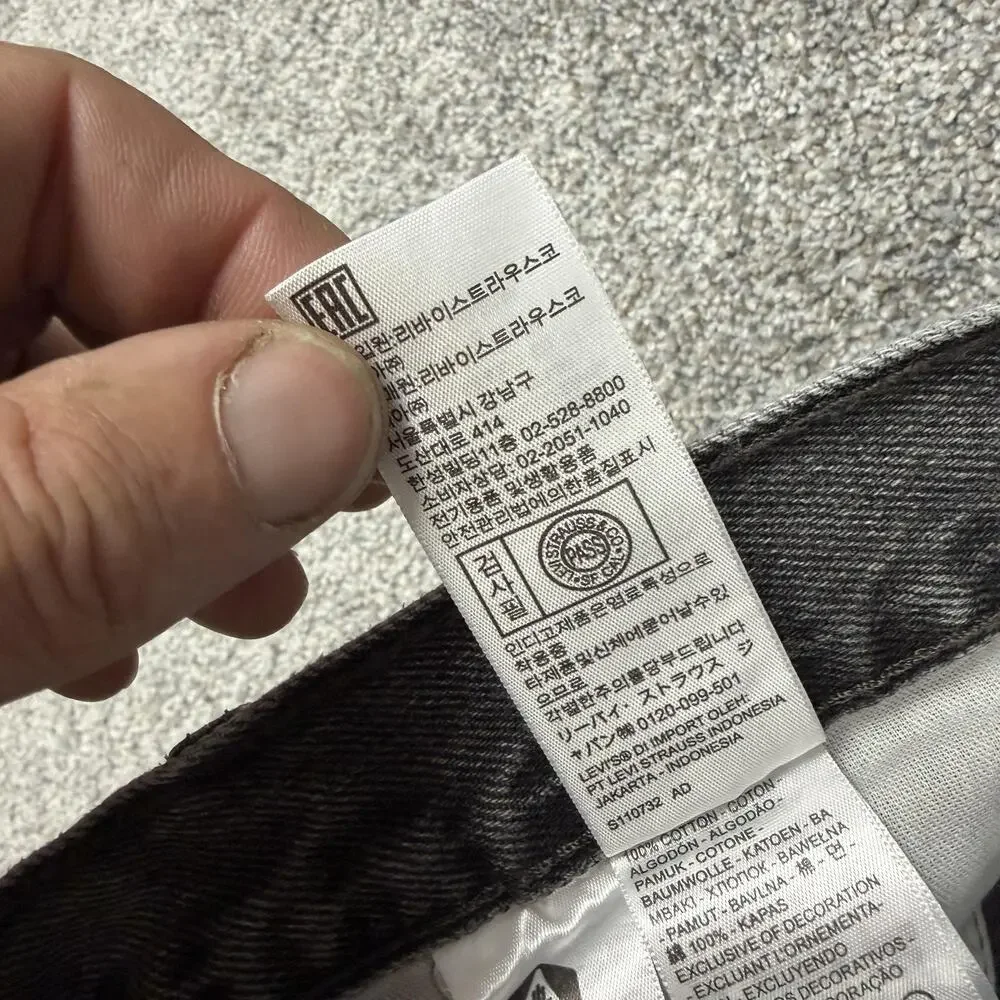 Levis 550 '92 Jeans Mens 34x32 Gray Relaxed Tapered Denim Charcoal Wash